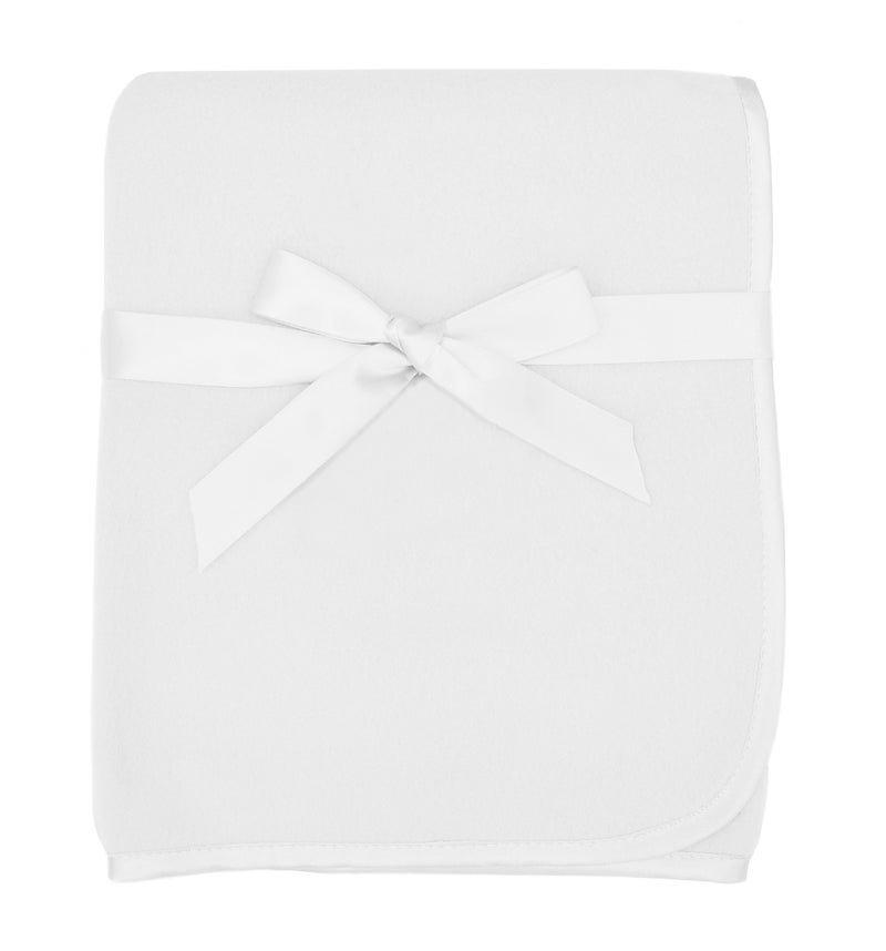 TL Care Fleece Blanket (30" x 30") with Silk-Like Satin Trim, Soft, Warm & Cozy, White, for Boys and Girls, Perfect for Baby Carrier, Stroller, Travel and Gifting - Image 1